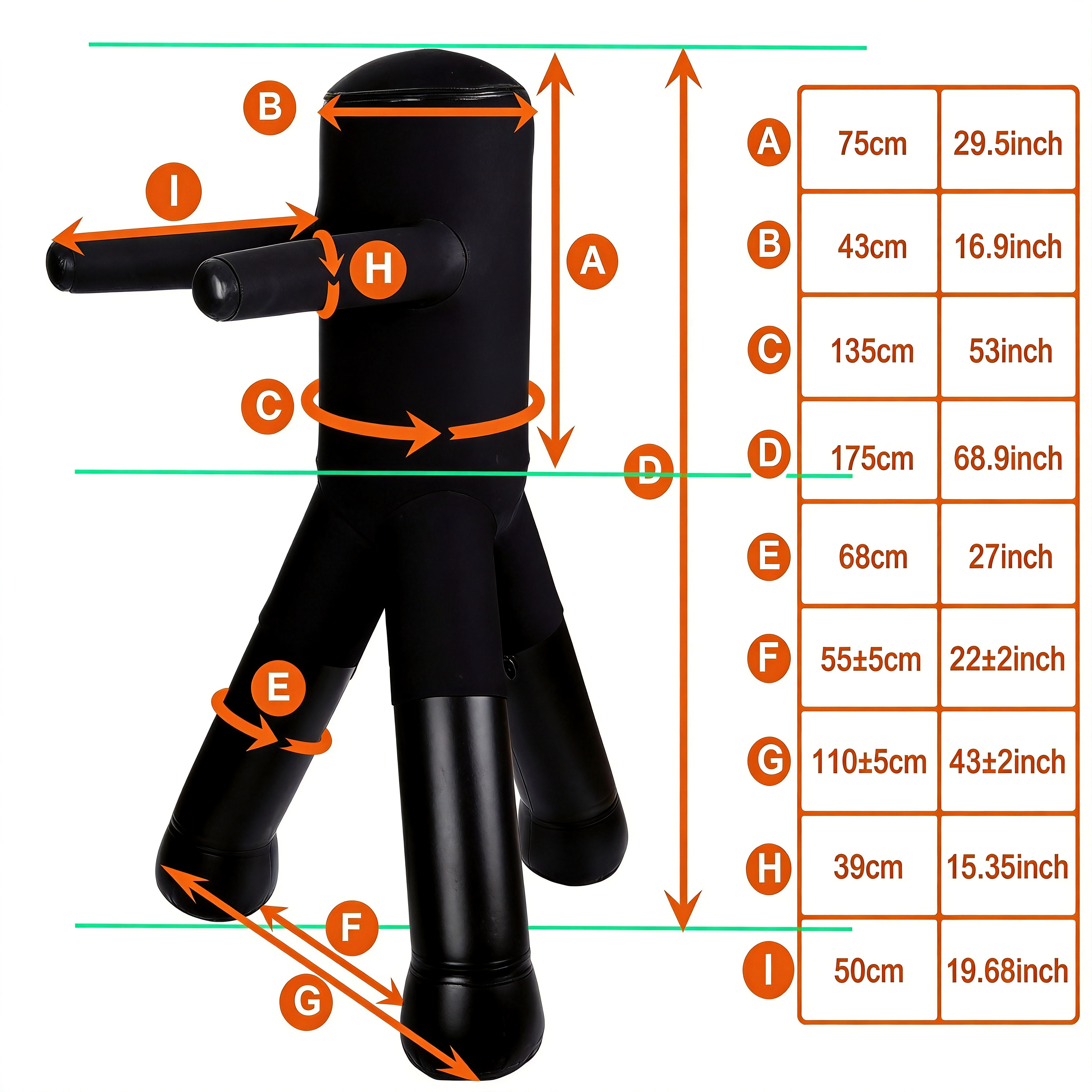 Aqua Air Triple Strike Punching Bag With Arms- DQ02