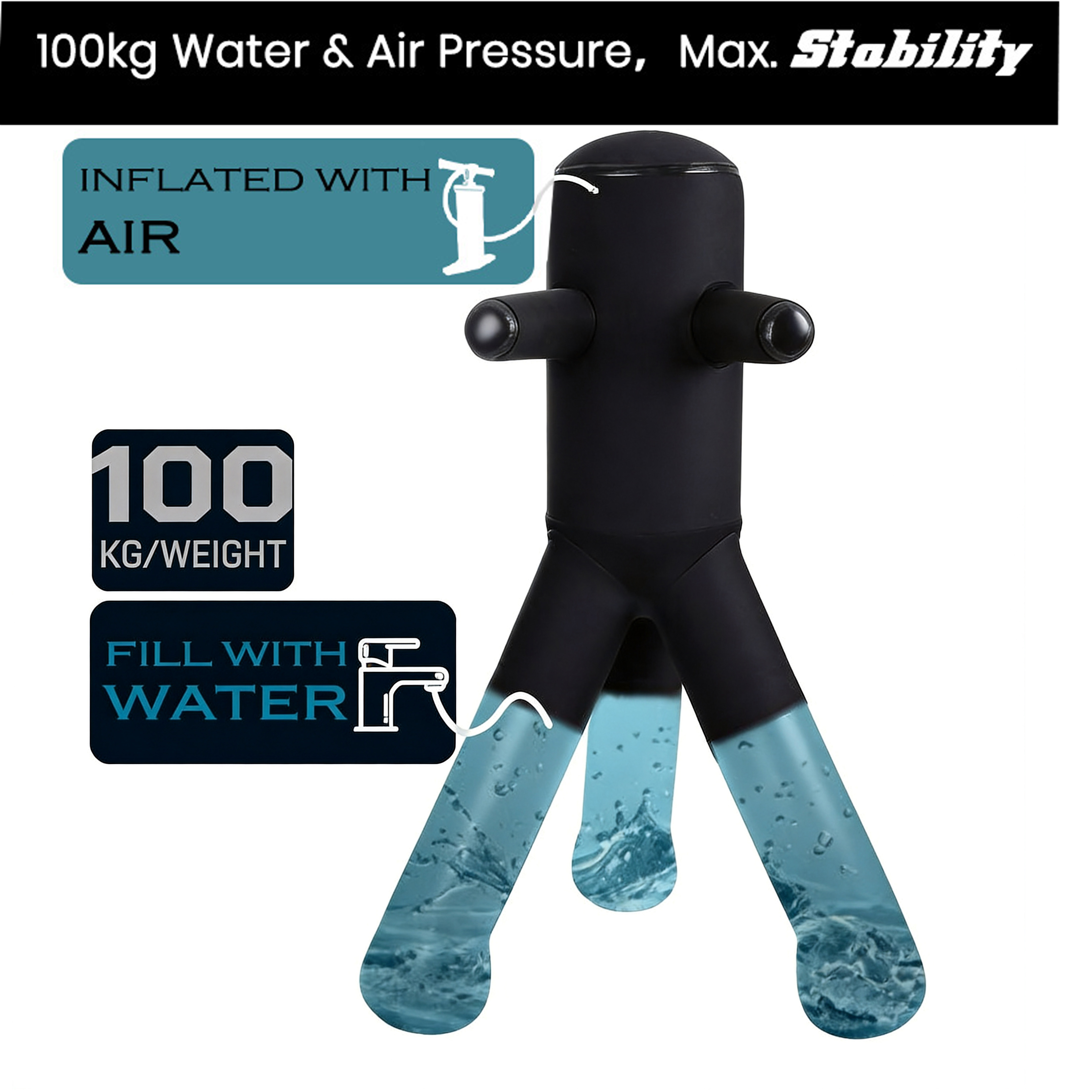 Aqua Air Triple Strike Punching Bag With Arms- DQ02